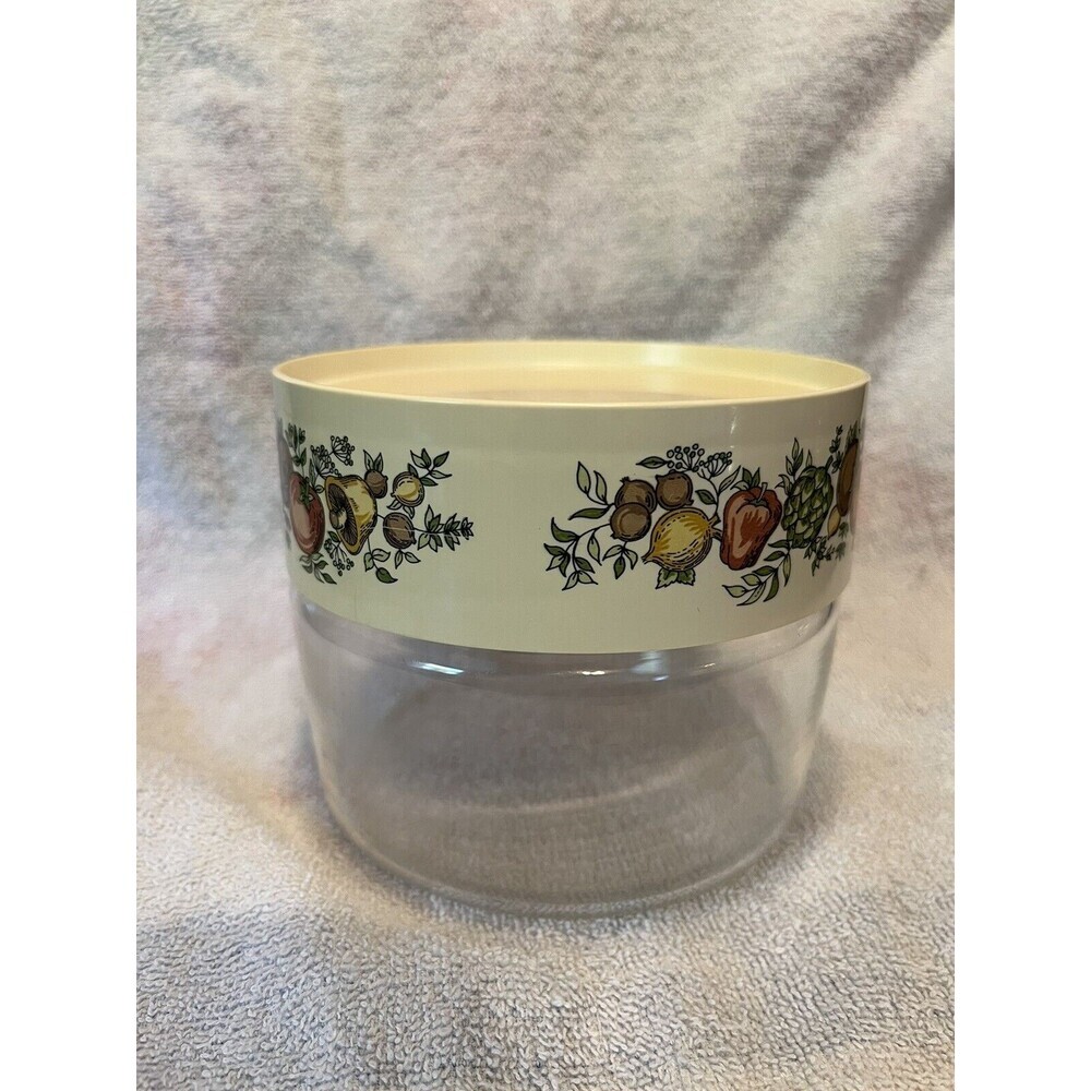 Vintage PYREX CorningWare "SPICE OF LIFE" Glass Canister Kitchen MCM Fruit